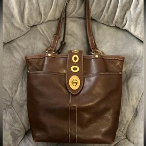 Coach Lily Legacy Bag, Brown Leather, Brass Colored Accents, F13757